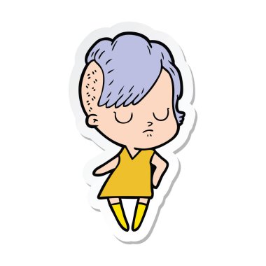 bir çizgi film kadının etiket