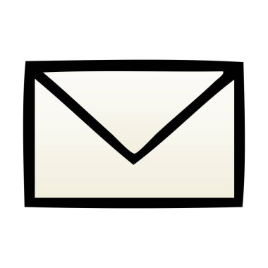 bir kağıt zarfın degrade gölgeli çizgi film