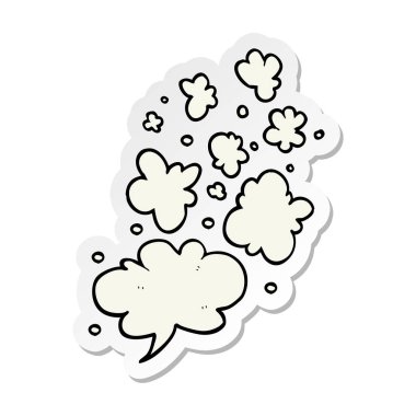 bir çizgi film dekoratif duman puff öğelerin etiket