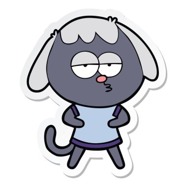 köpek etiket bir karikatür sıkılmış