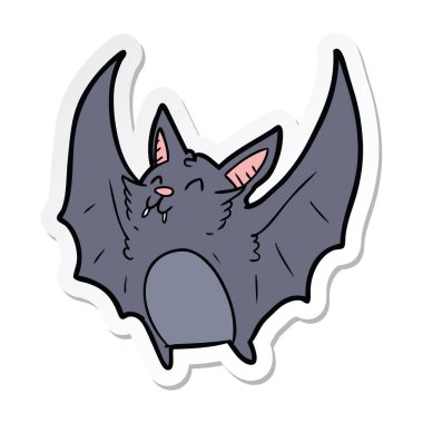 etiket bir karikatür Cadılar Bayramı yarasa