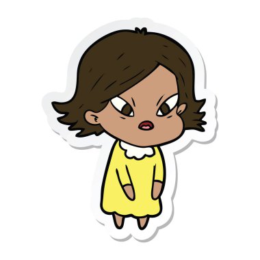 etiket bir karikatür kadın vurguladı