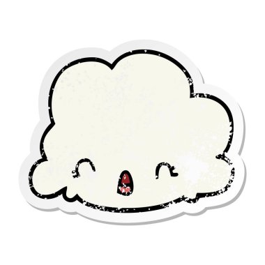 bir çizgi film bulut sıkıntılı etiket