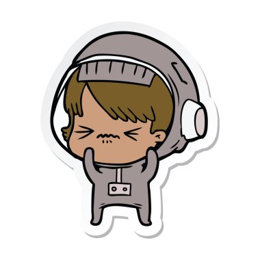 etiket bir kızgın çizgi film alan kız