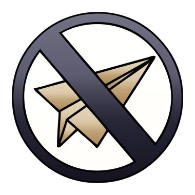 bir kağıt uçak iz yok, degrade gölgeli çizgi film