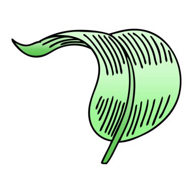 Degrade ilginç karikatür yaprak üfleme gölgeli