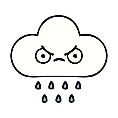 bir yağmur bulutu sevimli çizgi