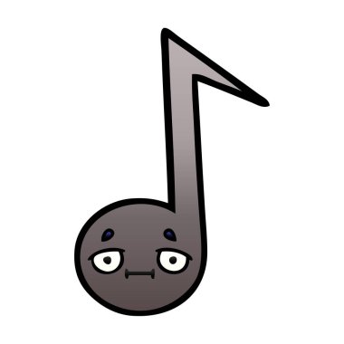 bir nota degrade gölgeli karikatür