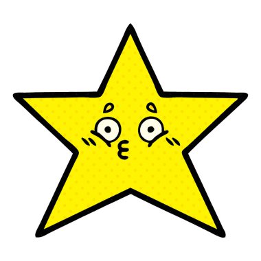 çizgi roman tarzı karikatür altın bir yıldız