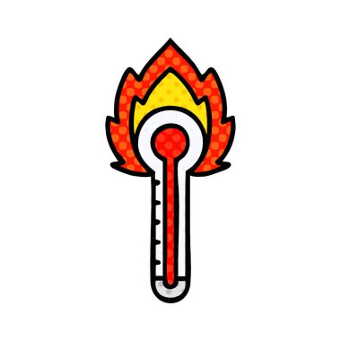 çizgi roman tarzı çizgi film sıcak cam termometre