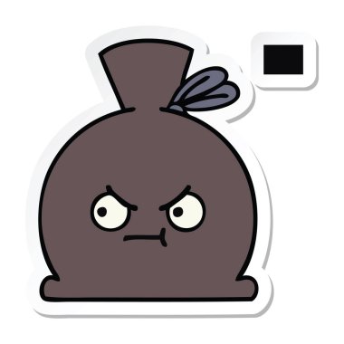 sevimli çizgi çuval etiket