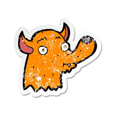 bir karikatür mutlu Fox Retro sıkıntılı etiket