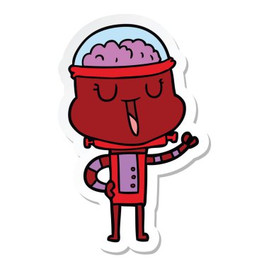 bir mutlu karikatür robot Sticker