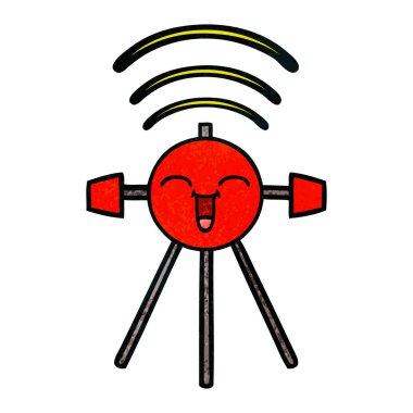 Retro grunge doku karikatür uydu