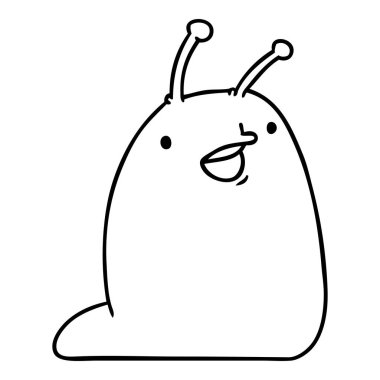 bir şirin kawaii sümüklü böcek resmi çizgi çizme