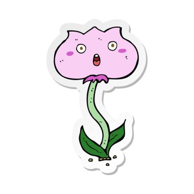 etiket bir çizgi film şok çiçek