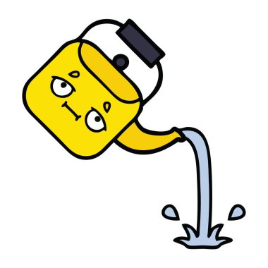 sevimli çizgi dökülen bir Kettle