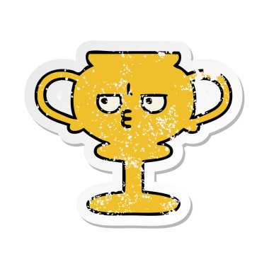 sevimli çizgi Trophy sıkıntılı etiket