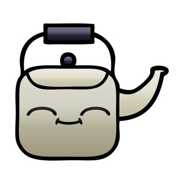 Degrade gölgeli karikatür bir Kettle