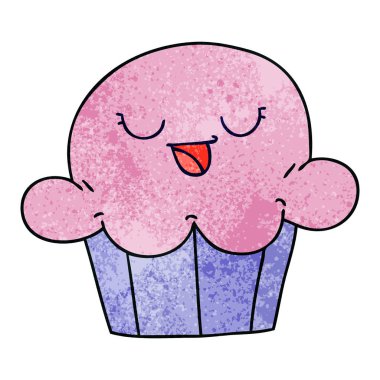 ilginç karikatür mutlu kek el çekilmiş