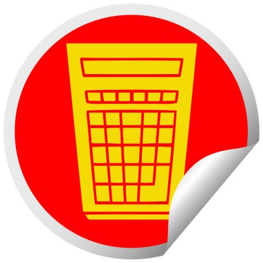 ilginç dairesel peeling etiket karikatür hesap makinesi