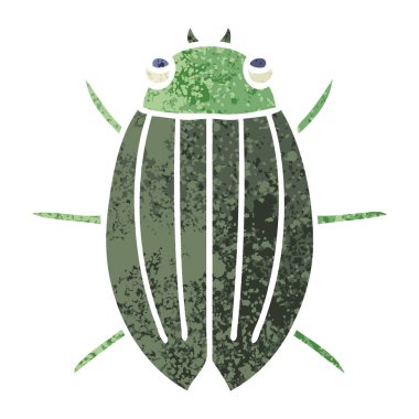 ilginç retro illüstrasyon tarzı çizgi film böceği