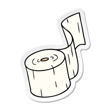 etiket karikatür doodle bir tuvalet kağıdı