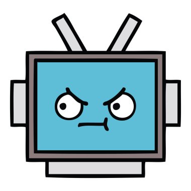 sevimli çizgi robot baş