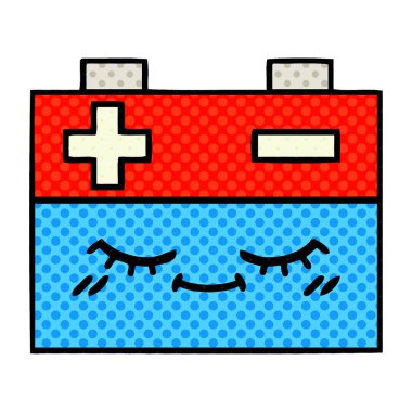 çizgi roman tarzı çizgi film araba aküsü