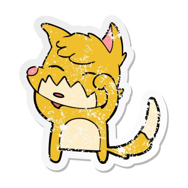 bir çizgi film tilki, sıkıntılı etiket