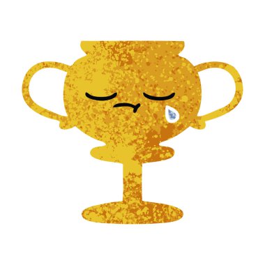 Retro illüstrasyon stil karikatür bir kupa