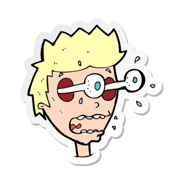 etiket bir karikatür dışarı haşhaş gözlü adam şaşırttı