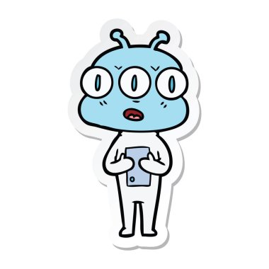 bir çizgi film üç gözlü yabancı etiket