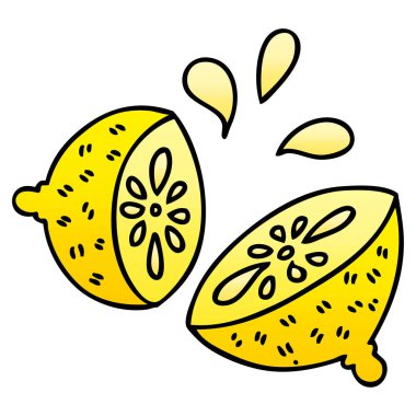 ilginç degrade gölgeli karikatür limon