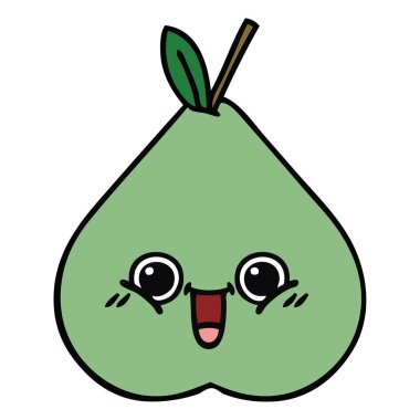 yeşil armut sevimli çizgi