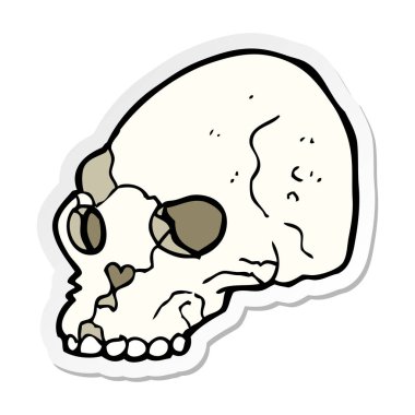 etiket bir çizgi film ürkütücü kafatası