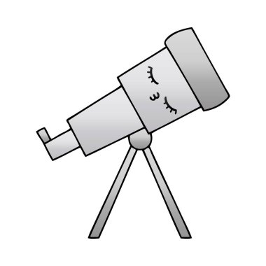bir teleskop degrade gölgeli karikatür