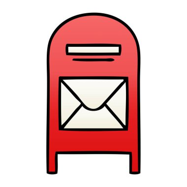 Degrade gölgeli karikatür posta kutusu