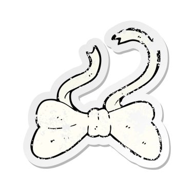 çizgi film papyon Retro sıkıntılı etiket