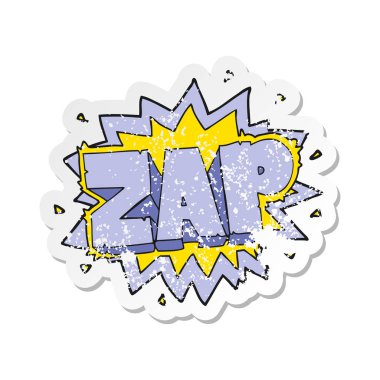 bir karikatür Retro sıkıntılı etiket zap patlama işareti