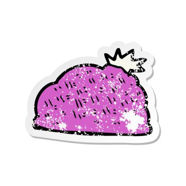 bir çizgi film kış şapka Retro sıkıntılı etiket