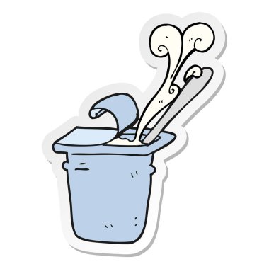 etiket bir karikatür yoğurt