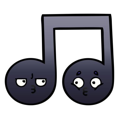 Degrade gölgeli çizgi film müzik notası