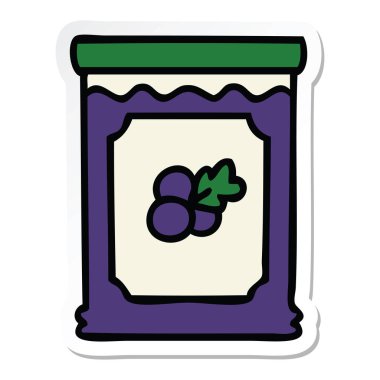 etiket ilginç el çizilmiş karikatür yaban mersini reçeli