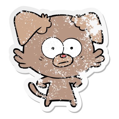 gergin köpek karikatür sıkıntılı etiket