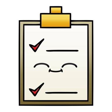 Degrade gölgeli karikatür kontrol listesi