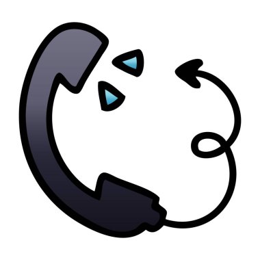 bir telefon cep telefonu degrade gölgeli karikatür