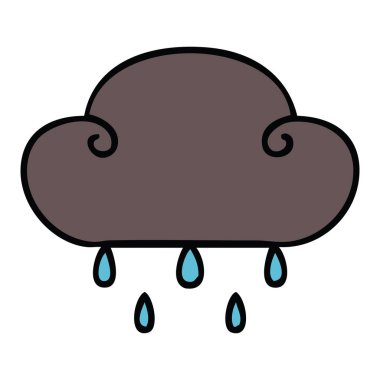 ilginç el karikatür yağmur bulutu çekilmiş