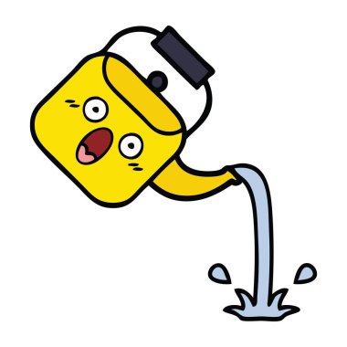 sevimli çizgi dökerek su ısıtıcısı