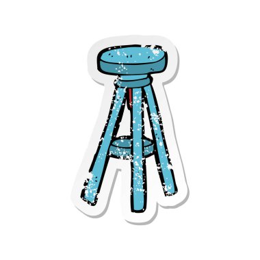 bir çizgi film tabure Retro sıkıntılı etiket